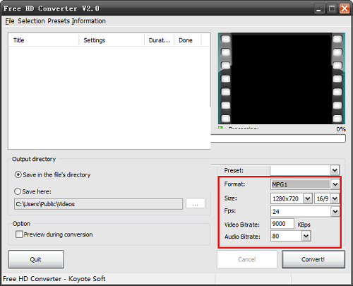 Free HD Converter(MTS格式转换器)