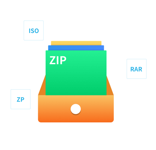 支持ZIP/7Z/RAR/ISO在内超过50种常见压缩格式，52好压都帮您解决文件压缩和解压问题