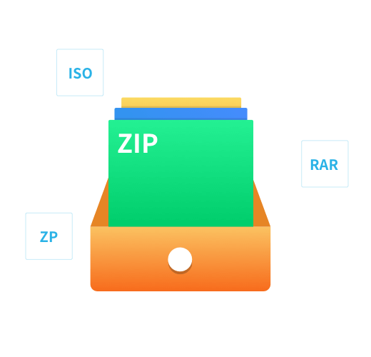 支持ZIP/7Z/RAR/ISO在内超过50种常见压缩格式,52好压都帮您解决文件压缩和解压问题