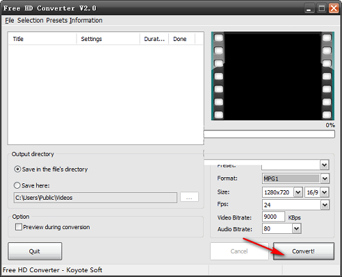 Free HD Converter(MTS格式转换器)